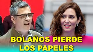 Bolaños PIERDE LOS PAPELES ante Ayuso: “¡Que se vaya a su casa!”