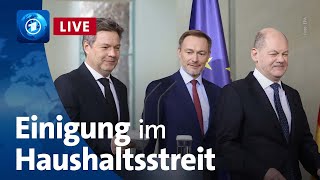 Einigung im Haushaltsstreit – Pressekonferenz von Scholz, Habeck und Lindner