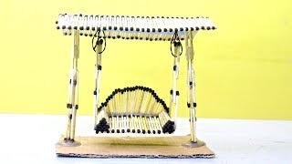 How to Make Miniature Swing - Miniature Art & Craft Idea With Matchstick | DIY Matchstick Swing Art
