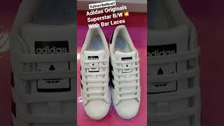 Adidas Originals SUPERSTAR Black \u0026 White With Bar Laces!!🔥🔥#stylewithdeewa #ytshorts #shorts