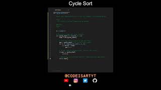 Cycle Sort Code in Python | Sorting Algorithms | Python Coding Tutorial | Python Coding Interview