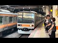 【激レア！前照灯東京方左側片目球切れ！】jr東日本209系1000番台ﾄﾀ82編成が中央特快東京行きとして立川駅4番線に到着停車するシーン（1798t）2024.8.13.17 20