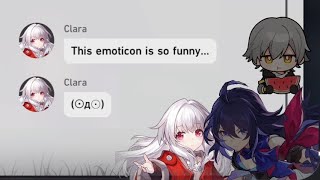 "This emoticon is so funny... (⊙Д⊙)" | Honkai: Star Rail (Clara, Seele, Caelus English VA)