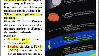 solar II - Asteroides, meteoroides, meteoros y meteoritos