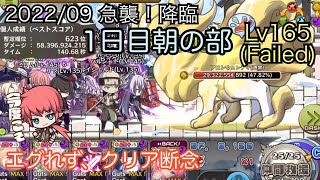 【メルスト】2022/09急襲！降臨 1日目朝の部【Lv165失敗】