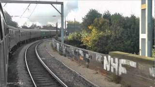 The Weardale Railtour 1Z61 Crosses The River Tyne With LMS Black 5 No 45305 15th October 2011.wmv