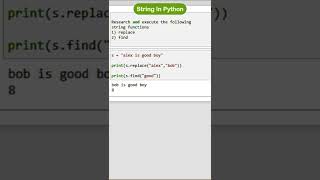 string in python replace and find method | python string | string methods