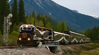 Rocky Arriving in Banff!!! RMRX 8018 Leads ROCKY (Rocky Mountaineer) East At Banff AB.