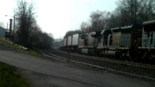 Rare: Csx SD40-3 passes prospect tailing an SD70MAC w/Conrail Detecter