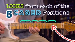 Learn guitar licks from all 5 positions of the CAGED System! Mixolydian mode - Guitar Lesson - EP524