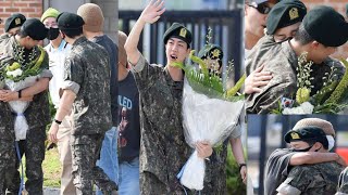 BTS Members Reunite At Jin’s Discharge 😍