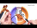 boho painting on plate mini boho painting সুপারি পাতার প্লেট পেইন্টিং