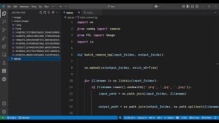 Python 3 rembg Bulk Processing Script to Remove Background of All Images in a Directory in Terminal