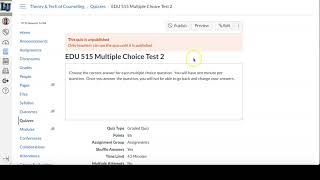 How to Edit a Test or Quiz in Canvas LMS