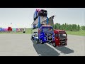 transporting cars ambulance police cars fire truck of colors with trucks fs 22