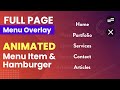 Full Page Responsive Navigation Bar -  Animated Hamburger Icon Tutorial HTML & CSS