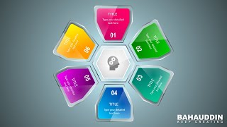 6 Options Hexagon Slide Design in PowerPoint Presentation | Bahauddin