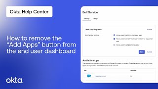 How to remove the "Add Apps" button from the end user dashboard | Okta Support