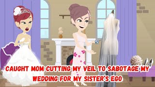 Caught Mom Cutting My Veil to Sabotage My Wedding for My Sister’s Ego.