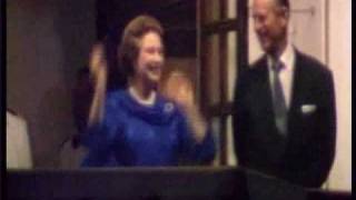 Queen of England HM Elizabeth II gets jiggy, rare archive footage