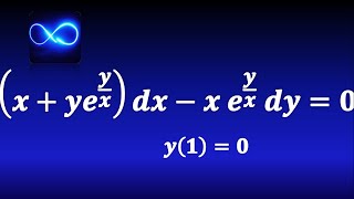 32. Ecuación diferencial homogénea con exponencial, sustitución racional
