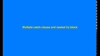 Multi catch block and nested try block in java (pashto)