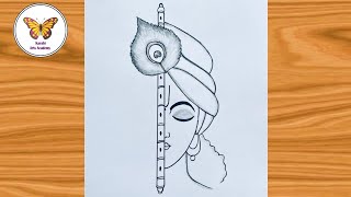 How to draw Krishna half face| Krishna drawing tutorial| @karabiartsacademy6921