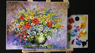 Paint Wild Flowers with Acrylic Paint and a Palette Knife