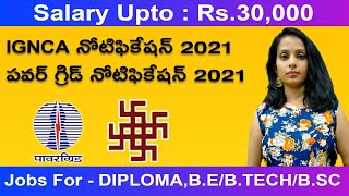 పవర్ గ్రిడ్ కార్పొరేషన్, ఇందిరా గాంధీ నేషనల్ సెంటర్ లో ఉద్యోగలు | PGCIL, IGNCA Recruitment 2021