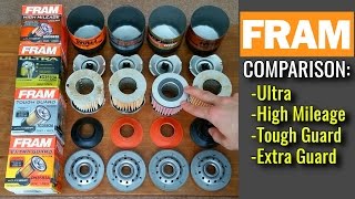 FRAM Oil Filters Cut Open! Extra Guard vs Tough Guard vs High Mileage vs Ultra Synthetic