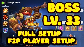 HOW TO KILL LV. 33 BOSS | FULL F2P SETUP | CASTLE CLASH