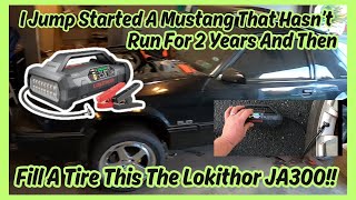 Introducing Lokithor Ja300 - The Ultimate Car Savior For Jumpstarting And Tire Filling!