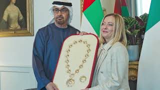 Sheikh Mohammed Bin Zayed Awards The  Italian Prime Minister the Order of the Union