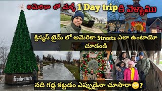 #vlog 1-day Trip to Frankenmuth Town in America |Frozen River🥵|-5° ఇక్కడ చలి తో మామూలుగా ఉండదు #usa