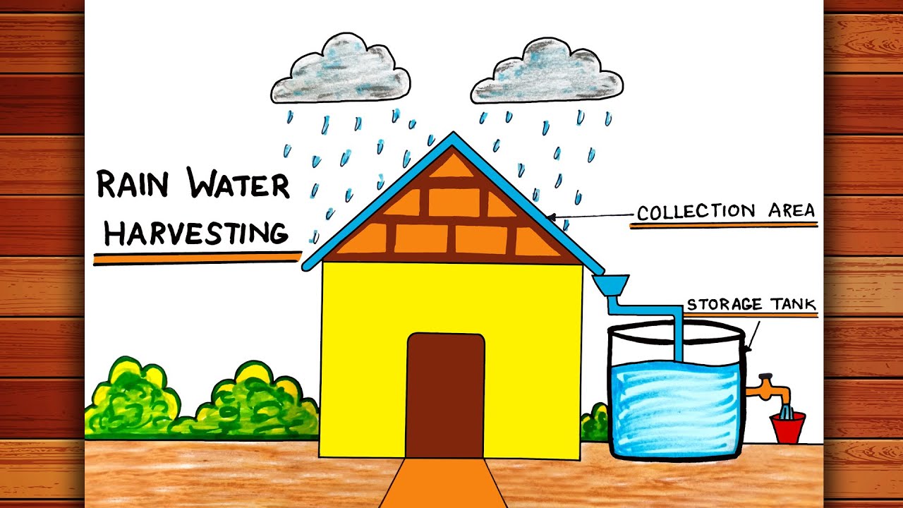 Rain Water Harvesting Poster For Kids