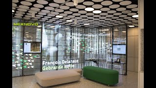 Here's Something Different! BNP Paribas Has An Innovative Office With A Transparent Led Wall.