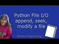 Python File I/O: append, seek, modify a file