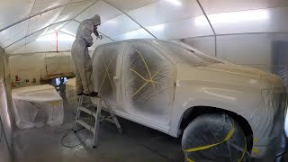 Painting the uni side and doors- Finishing rebuilding a 2023 Silverado RST