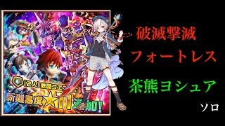 【白猫プロジェクト】破滅撃滅フォートレス　　茶熊ヨシュア　ソロ