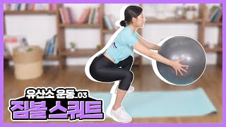 [데일리홈트1] EP.11-3 유산소 운동-03 짐볼 스쿼트 (Gym Ball Squat) [이소희/황아영]