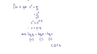 3.5 Démontrer des propriétés des logarithmes