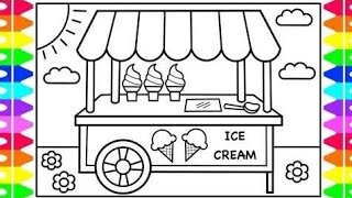 Drawing Ice-cream 🍦Parlor For Kids | Ice-cream Shop | Art For Kids