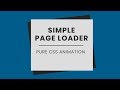 Page Loading Animation using CSS | CSS Loader Animation