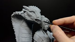 Sculpting a Samurai and her Dragon with Polymer Clay