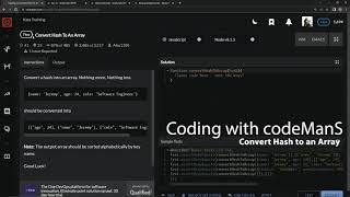 Codewars 7 kyu Convert Hash to an Array Javascript