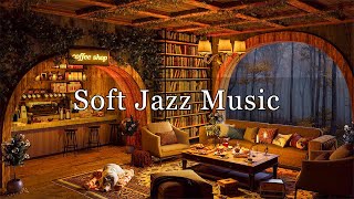 Background Jazz Music in Coffee Bookstore Ambience at Rainy Day ☕ Slow Jazz Music for Relax, Work