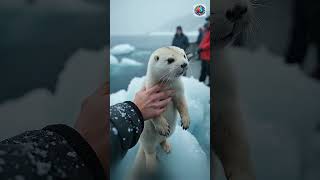 Meet a baby Otter 🦦on the ocean #cute #babyanimal #adorablewildlife  #funny #otter #babyotter #ocean