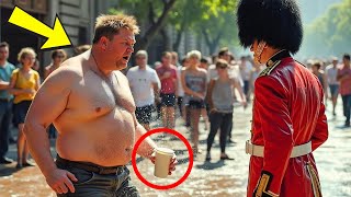 Turista Provoca a la Guardia Real con Agua, La Respuesta del Guardia Impactó a Todos