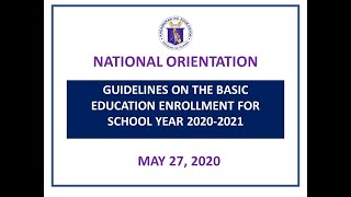 New Guidelines on Enrollment Procedures for SY 2020 2021