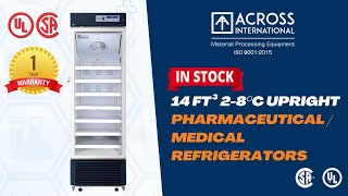 Across International 14 ft3 2-8°C Upright Pharmacy Medical Vaccine Refrigerator UL, 1-year Warranty